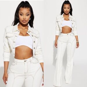 Charlotte Stretch Denim Jacket - White - US 1X - Fashion Nova